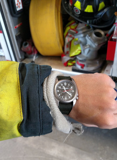 Best time piece pick for career firefighter on and off duty: Bertucci® Field Watch