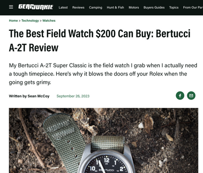 The Best Field Watch $200 Can Buy: Bertucci A-2T Review