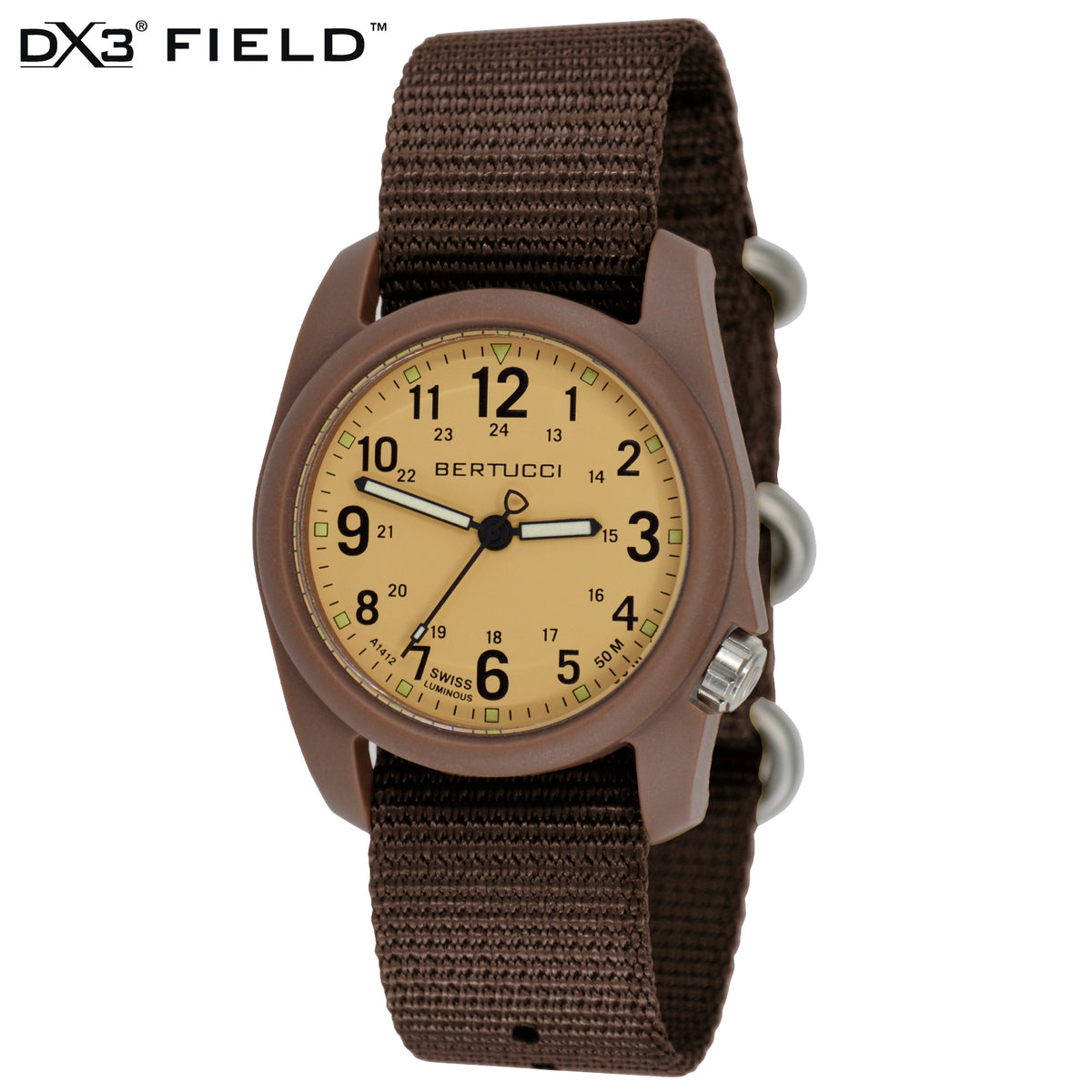 11130 DX3® Field™ - Patrol Khaki™ Dial, Field Brown Nylon Band