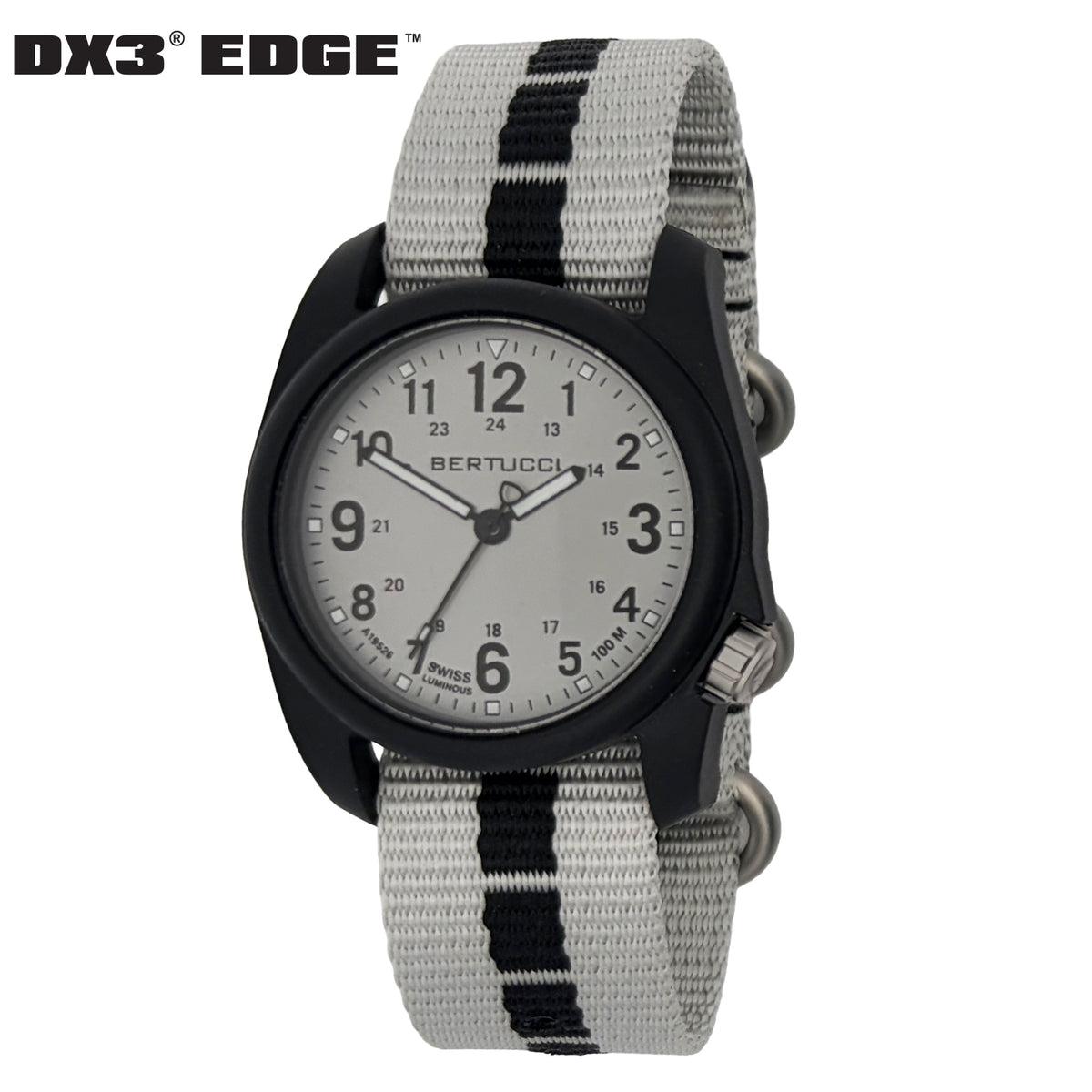 DX3® EDGE™ - Silver w/ Silver / Onyx Super Dash Line™ Nylon Band