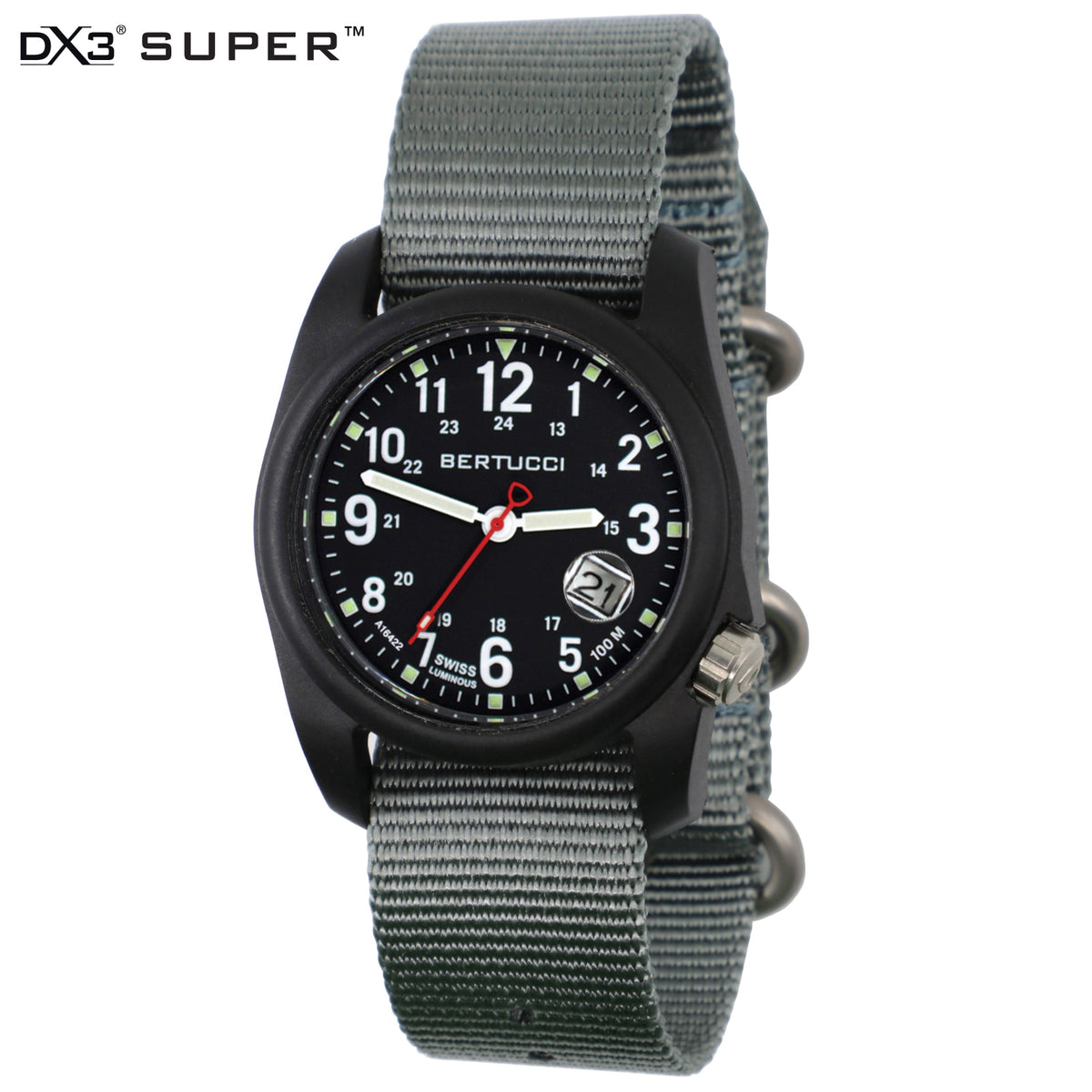 ロメオ　No.3　ネビュラ DX3® SUPER™ - Black w/ Vintage Drab™ Nylon Band #11201