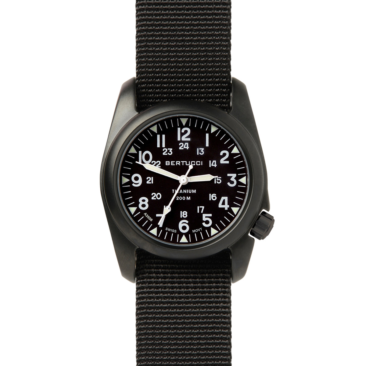 12027 A-2T Vintage, Black dial w/ Black Nylon band