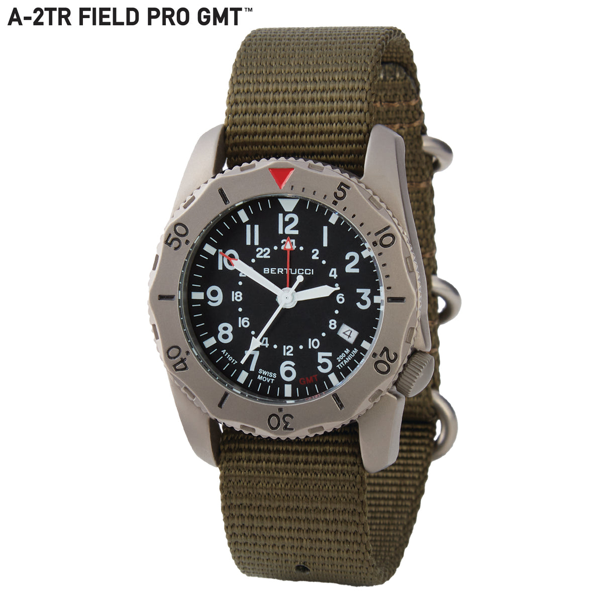Bertucci A-2TR Vintage GMT Titanium Military Watch