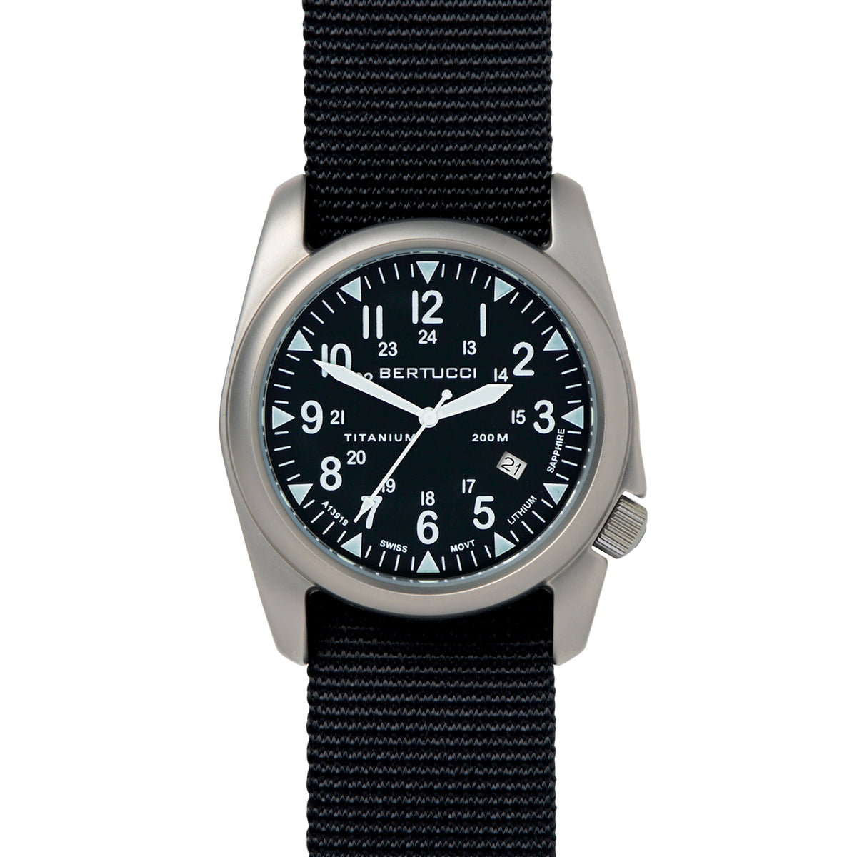 Titanium military clearance watch