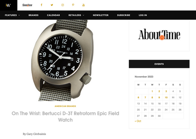 On The Wrist: Bertucci D-3T Retroform Epic Field Watch