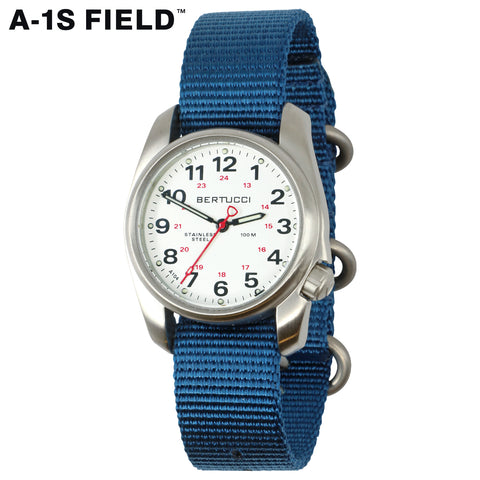 #10021 A-1S Field™ - White Dial, Mariner Blue Nylon Band