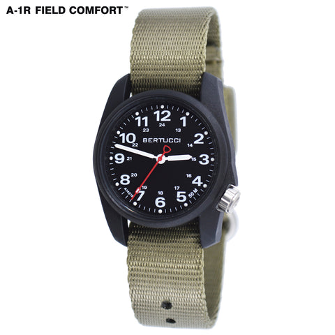#10501 A-1R Field Comfort™ - Black Dial, Field Drab Comfort-Webb™ Band