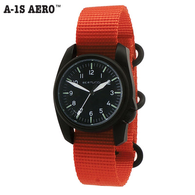 10608 A-1S AERO™ - Black Dial w/ Expeditionary Orange nylon band