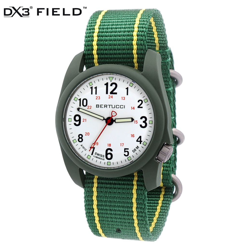 11155 DX3® Field™ - White Dial w/ Augusta Green Nylon Band