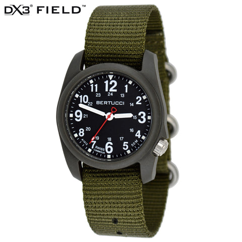 #11026 DX3® Field™ - Black Dial w/ Defender Olive™ Nylon Band