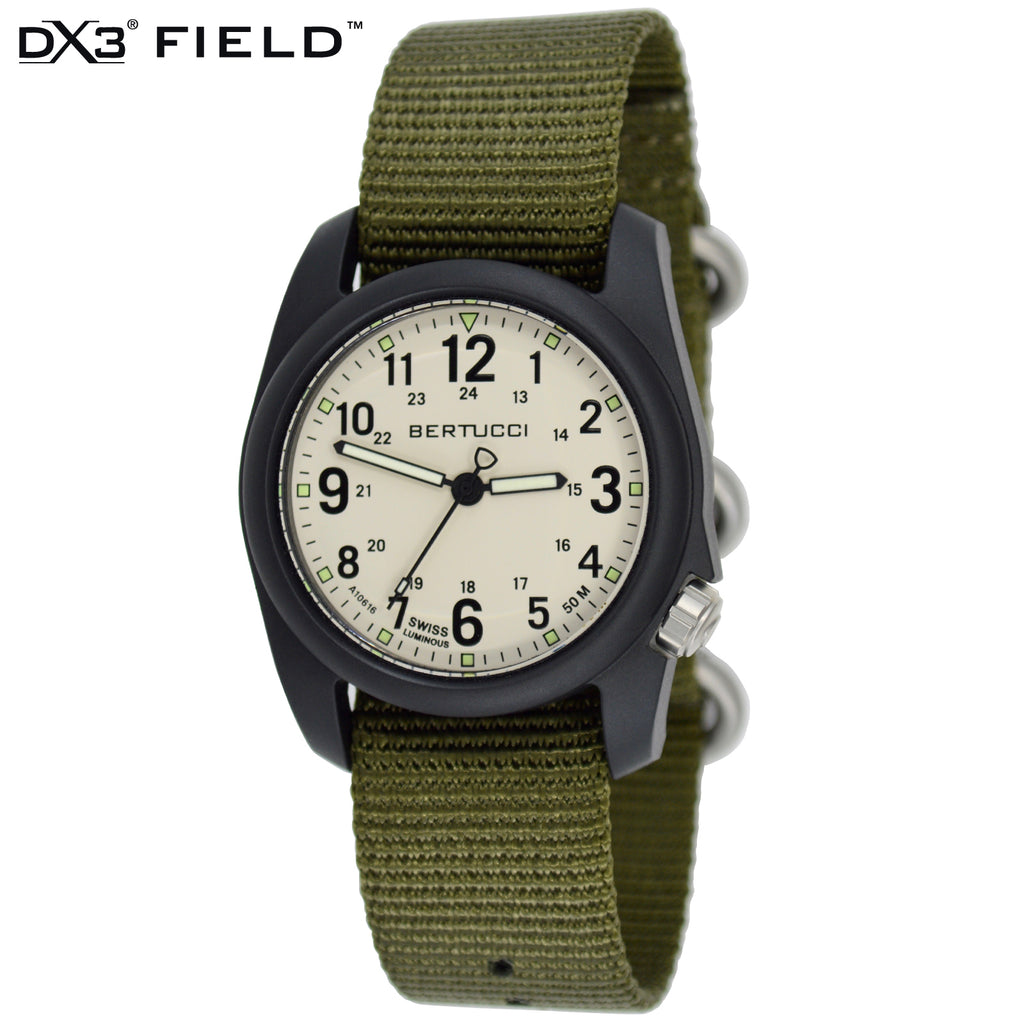 DX3® Field™ - Stone Dial, Defender Olive™ Nylon Band #11049