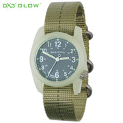 #11110 DX3® Plus Glow™  - Vintage Drab™ w/ White Dial, Patrol Green™ w/ Olive Dash Line™ Nylon Band