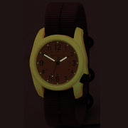 #11135 DX3® Glow™ Tangerine dial / Tangerine Glow case, Tangerine w/ Black Dashline™ nylon band