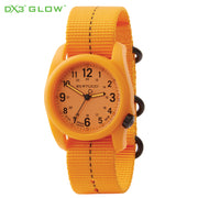 111135 DX3® Glow™ Tangerine dial / Tangerine Glow case, Tangerine w/ Black Dashline™ nylon band