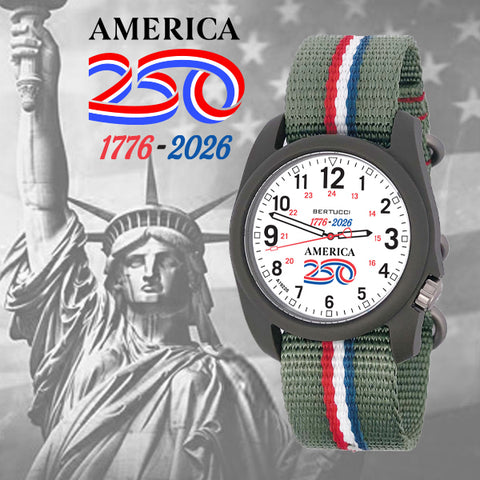 11158 DX3® Field America 250 - White Dial, Dark Olive Case - USA