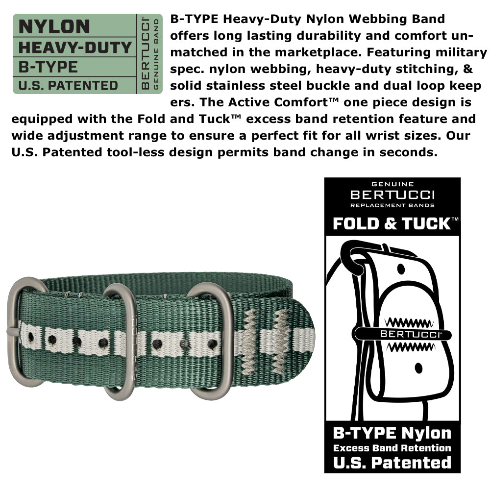 「専用」ナス様tope cross strap tunic nylon.b DX3® EDGE™ - Castleton Green Super Dash Line™ Nylon Band - #11165