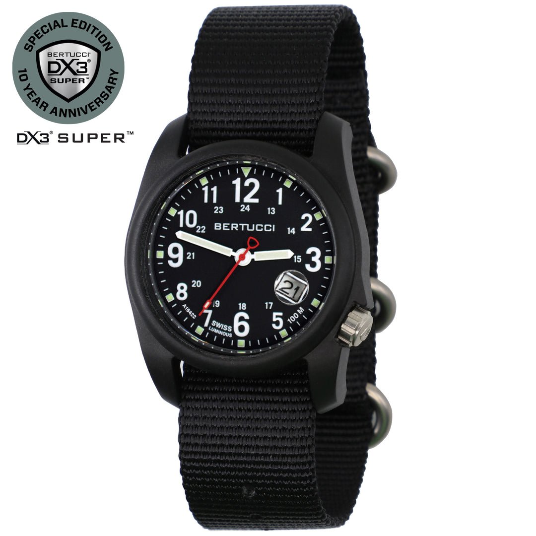 11200 DX3® SUPER™ - Black w/ Black Nylon Band – ultimatefieldwatch