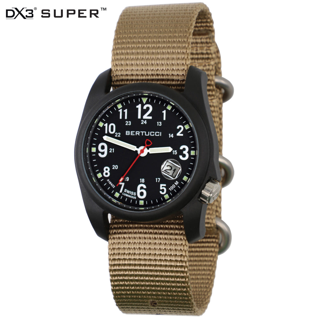 DX3® SUPER™ - Black w/ Bertucci Khaki™ Nylon Band #11203