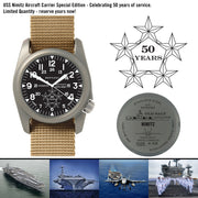 #11520 USS Nimitz Aircraft Carrier Special Edition - Black dial, Bertucci Khaki Nylon band