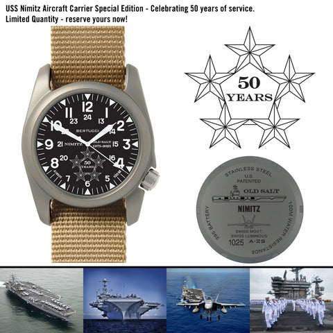 #11520 USS Nimitz Aircraft Carrier Special Edition - Black dial, Bertucci Khaki Nylon band
