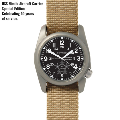 #11520 USS Nimitz Aircraft Carrier Special Edition - Black dial, Bertucci Khaki Nylon band