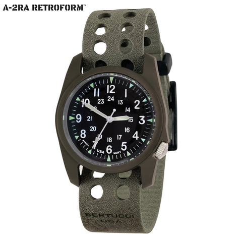 #11606 A-2RA RETROFORM™ - Black Dial w/ Foliage Tridura™ Vtech Band