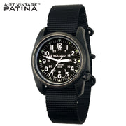 #12027VP A-2T Vintage™ Patina - Black dial w/ Black Nylon band, Original MSRP: $245