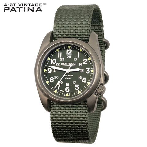 #12030VP A-2T Vintage™ Patina - Marine Green dial w/ Defender Drab™ Nylon band, Original MSRP: $245