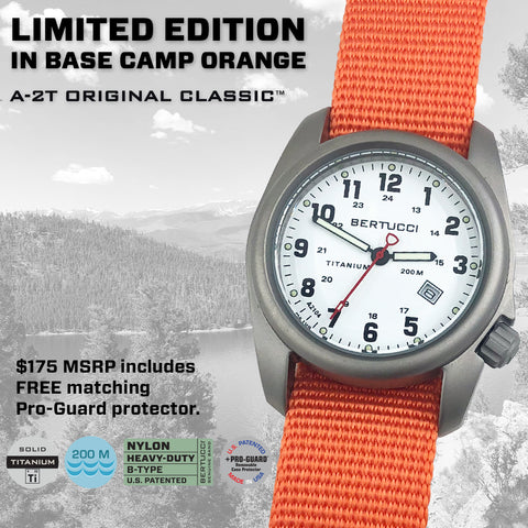 #12207LE A-2T Original Classic - White w/ Base Camp Orange Nylon Band
