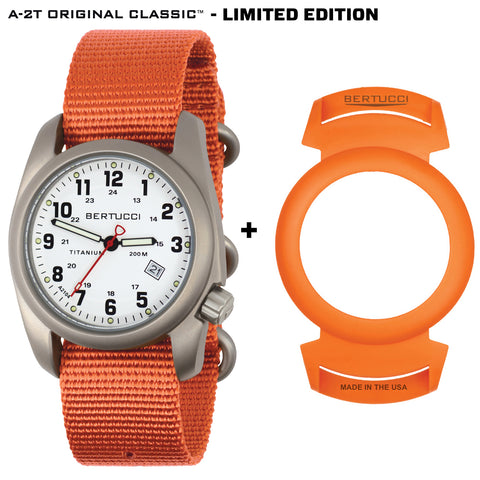 #12207LE A-2T Original Classic - White w/ Base Camp Orange Nylon Band