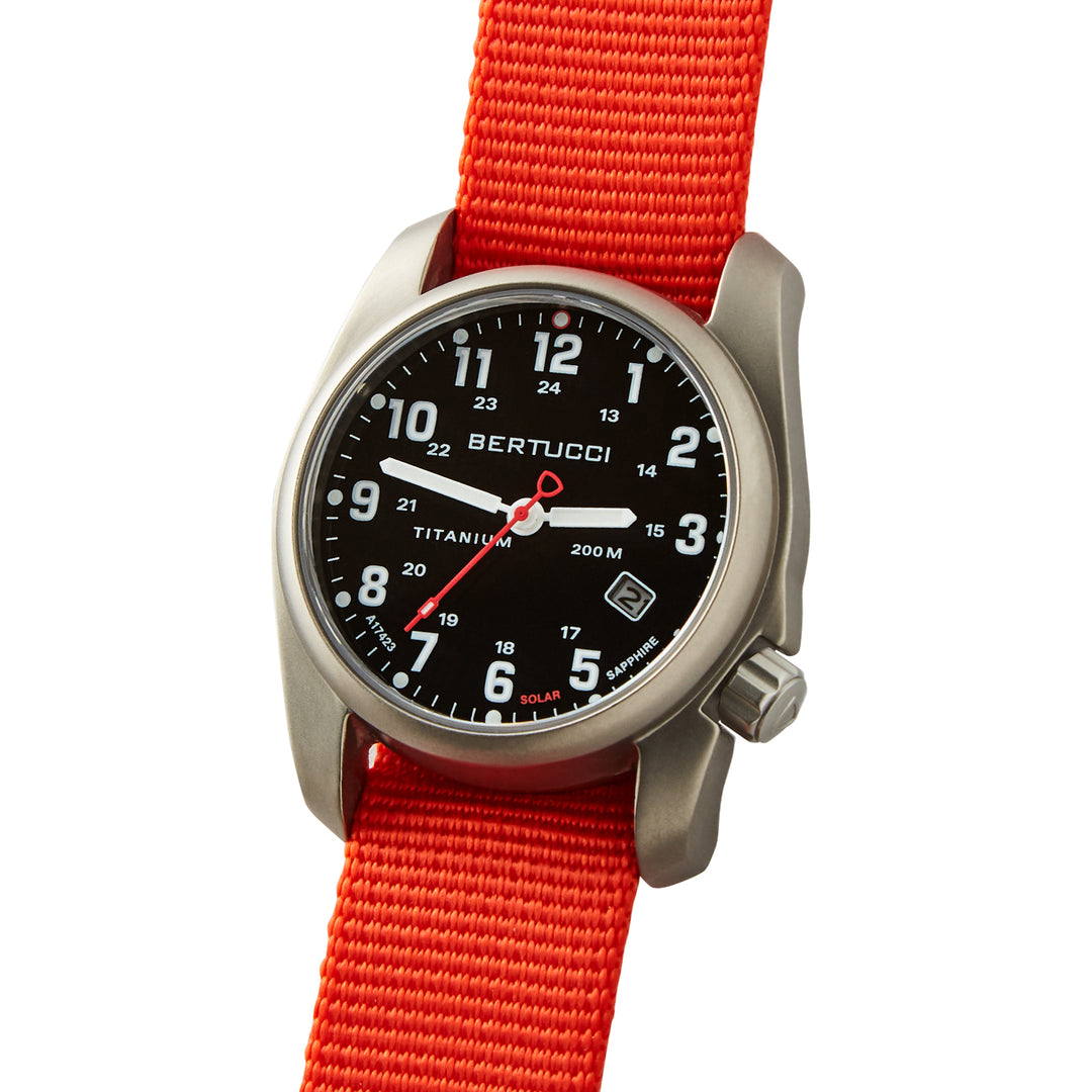 A-2TS Solar Classic - Black w/ Expeditionary Orange Nylon Band