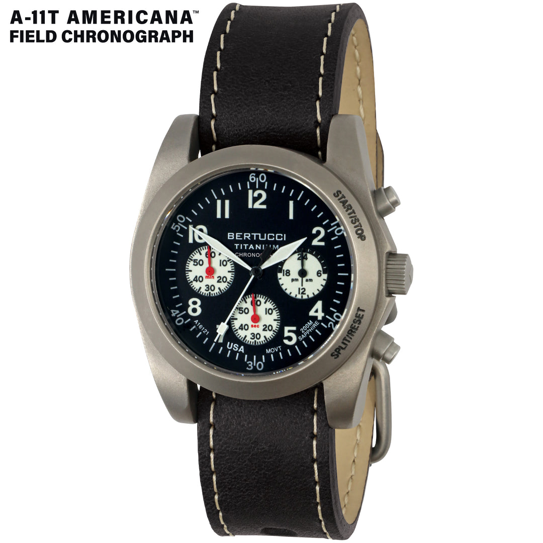 13345 A-11T Americana Field Chronograph - Black Dial w/ Black
