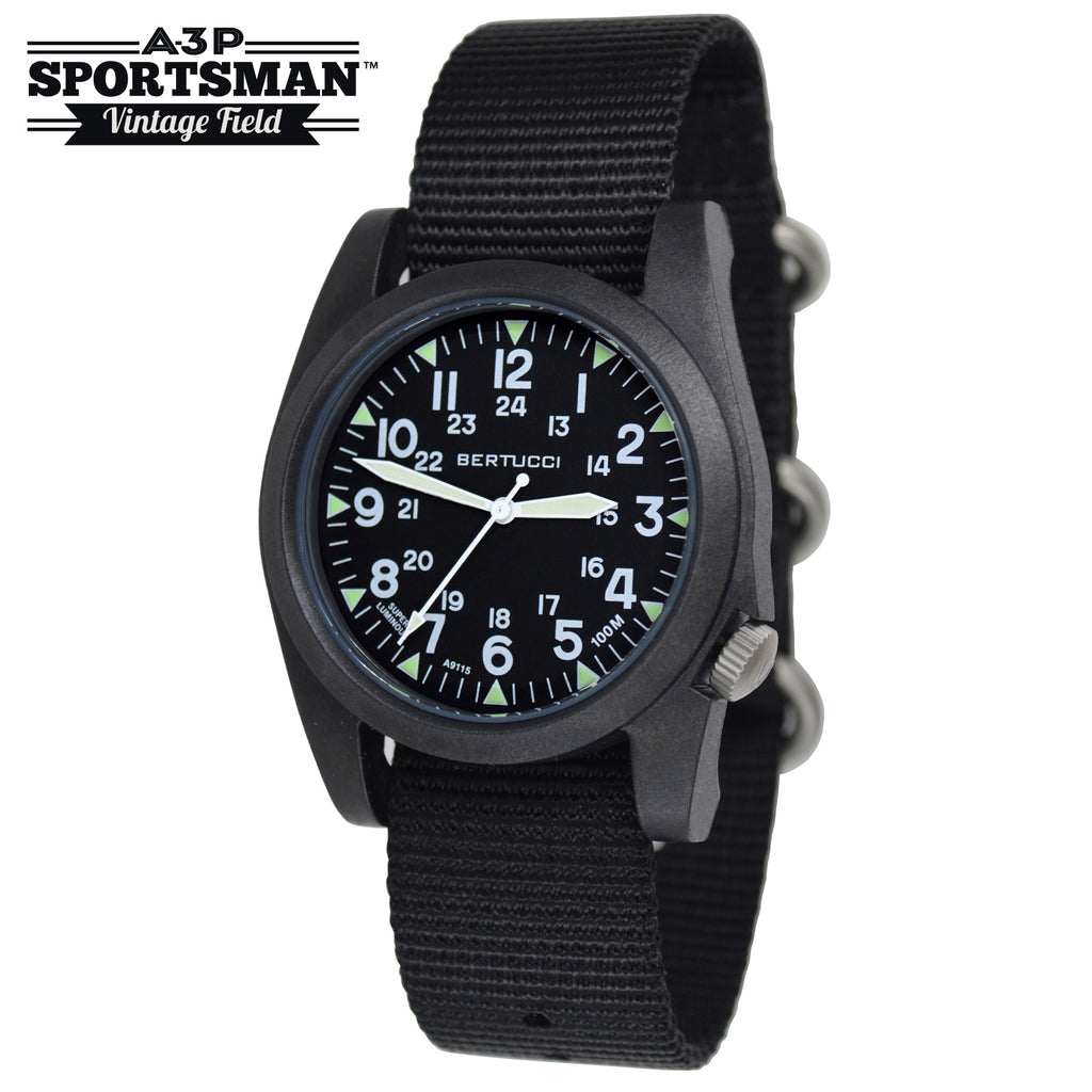 A-3P Sportsman Vintage Field – Black / Black Band