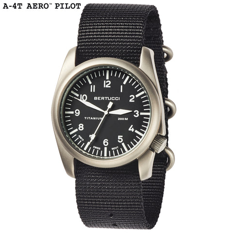 #13456 A-4T AERO Pilot - Black dial, Black Nylon Band