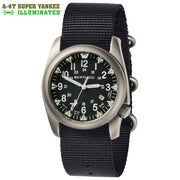 #13480 A-4T Super Yankee Illuminated, Black Dial w/ Black Nylon Band