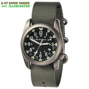 #13481 A-4T Super Yankee Illuminated, Black Dial w/ Defender Drab Nylon Band
