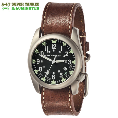 #13482 A-4T Super Yankee Illuminated Black - Nut Brown Horween® Heritage Leather Band
