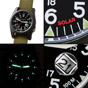 #13801 A-3PS Solar Field - Black w/ Forest Nylon Band