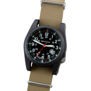 #13804 A-3PS Solar Field Italia - Black w/ Bertucci Khaki G10 NATO Italian Rubber Band