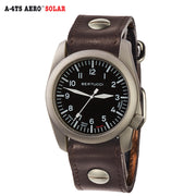 #13903 A-4TS AERO™ Solar - Black dial, Vintage Brown w/ post screw leather