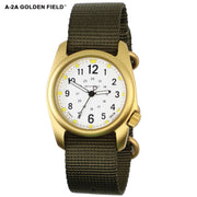 #16300 A-2A Golden Field - White w/ Defender Olive™ Gold Line™ Nylon Band
