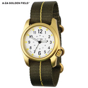 #16301 A-2A Golden Field - White w/ Defender Olive™ Gold Line™ w/ Stripe Nylon Band