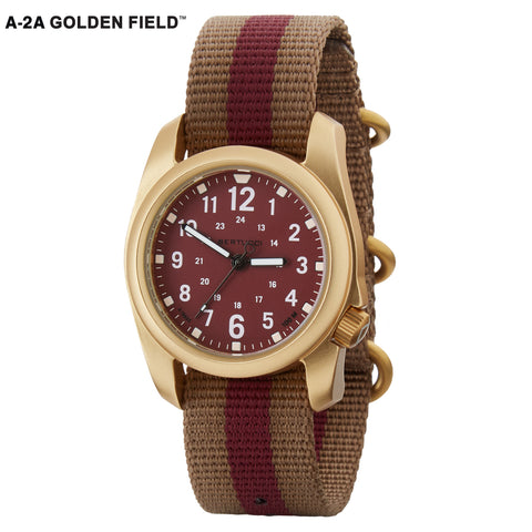 #16307 A-2A Golden Field™ - Legion Red dial, Coyote w/ Legion Red Pro-Stripe™ Nylon Band