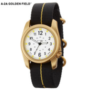 #16309 A-2A Golden Field - White w/ Black Gold Line™ w/ Stripe Nylon Band