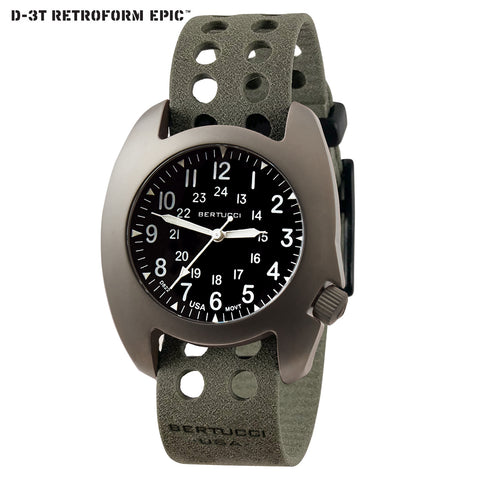 #17022 D-3T RETROFORM EPIC™ - Black Dial w/ Foliage Tridura™ Vtech Band