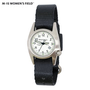 #18007 M-1S Women's Field™ - White Dial, Black Comfort-Webb™ Band
