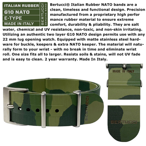 #16513 A-6A Experior Italia™ - Marine Green, Commando Camo Olive Italian Rubber NATO band