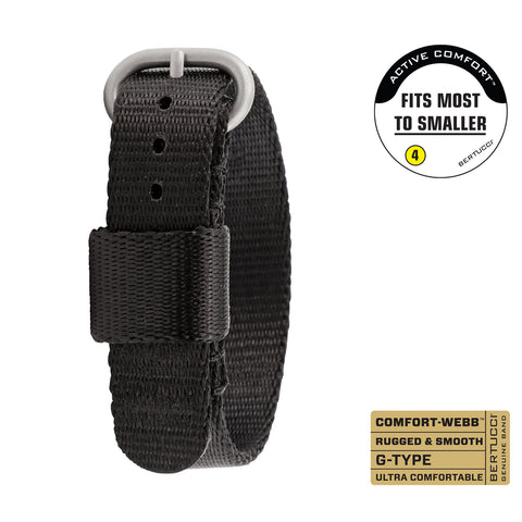#348S SHORT - Black Comfort-Webb™ webbing band, 5/8" - 17 mm size for M-1 & M-2 Cases, 1/4" less than standard length - Original MSRP $24