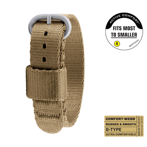 #350S SHORT - Field Khaki Comfort-Webb™ webbing band, 5/8" - 17 mm size for M-1 & M-2 Cases, 1/4" less than standard length  - Original MSRP $24