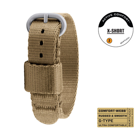 #350XS X-SHORT - Field Khaki Comfort-Webb™ webbing band, 5/8" - 17 mm size for M-1 & M-2 Cases, 5/8" less than standard length - Original MSRP $24